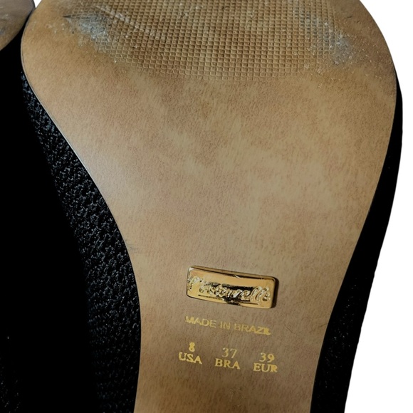 L’intervalle Black Knit Sock Boots EU 39 Sculptural Flare Heel - Picture 12 of 15